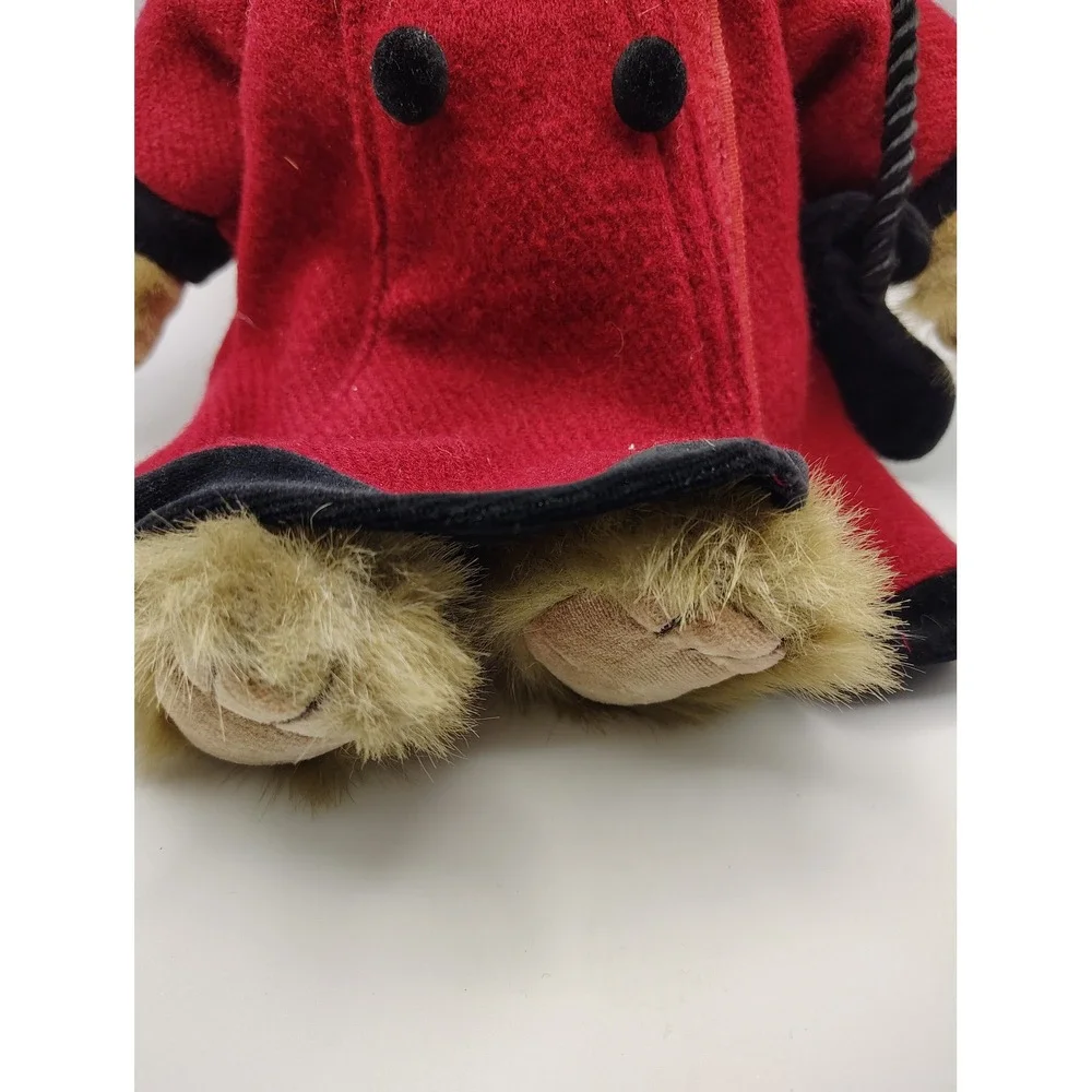 Bearington Collection‎ Teddy Bear Red Pea Coat Black Rose Hat Plush Collectible